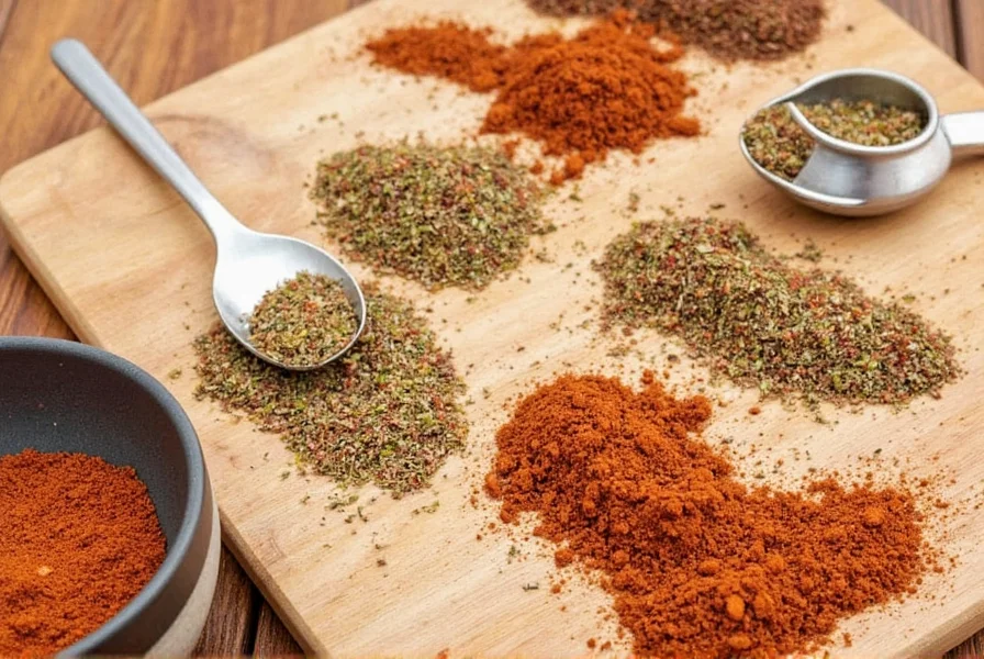 Jar of Italian seasoning on wooden counter