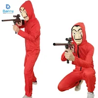 

Salvador Dali Movie Costume Money Heist The House of Paper La Casa De Papel Halloween Party Costumes with Face Mask