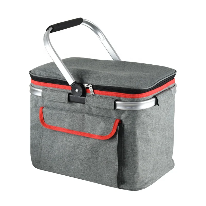 

Premium Collapsible Large Insulated Cooler Picnic Basket with Strong Aluminum Frame and Handles, Customized color
