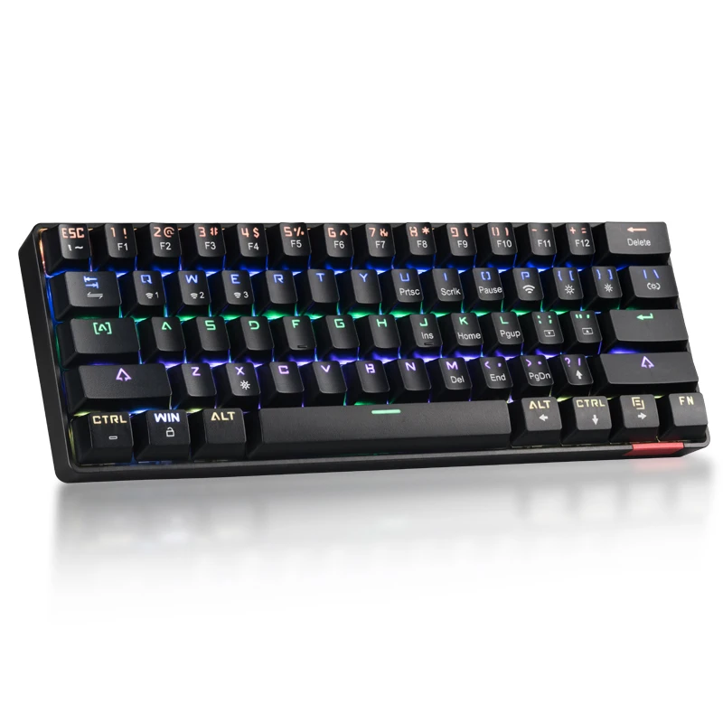 

61 keys Wireless Mechanical Gaming Keyboard Instrument Wireless RGB Wired Type-C Keyboard for Desktop, Black