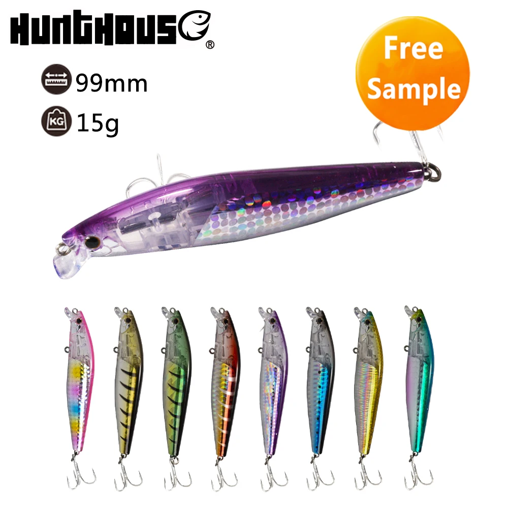 

Hunthouse wobbler 2019 new fishing lures 99mm 15g tungsten weight system floating bait depth 0.1-0.3m fishing minnow lure