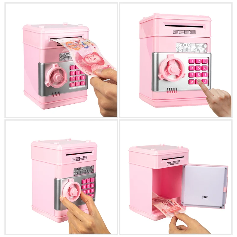 
Oempromo Electronic Piggy Bank Safe Money Box Children Digital Coins Cash Saving Safe Deposit ATM Machine Money box 