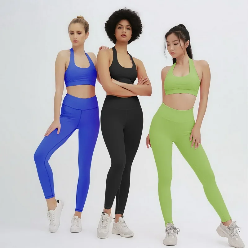 

Workout Clothing Women Sports Bra And Legging Set Yoga Seamless Fitness Suit Moisture Wicking Gym Suit, As picture