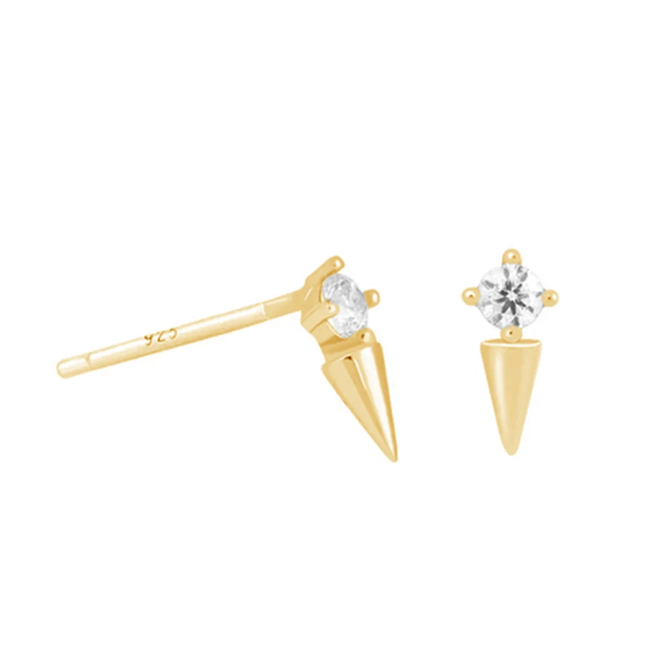 

nice anniversary gift women earrings 18k gold plated fashion 925 sterling silver mystic spike stud earrings