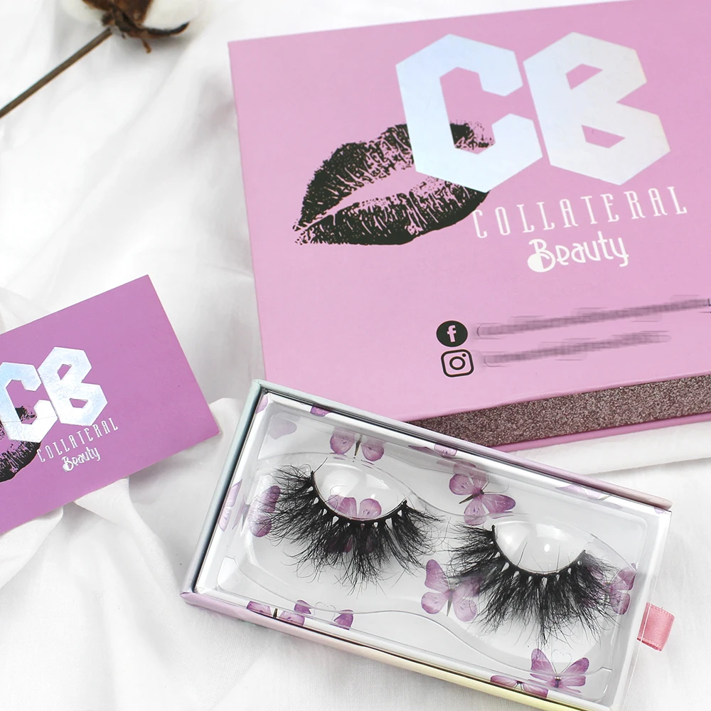 

3D Mink Lashes Custom Eyelashes Box With Glue And Tweezers Free Design