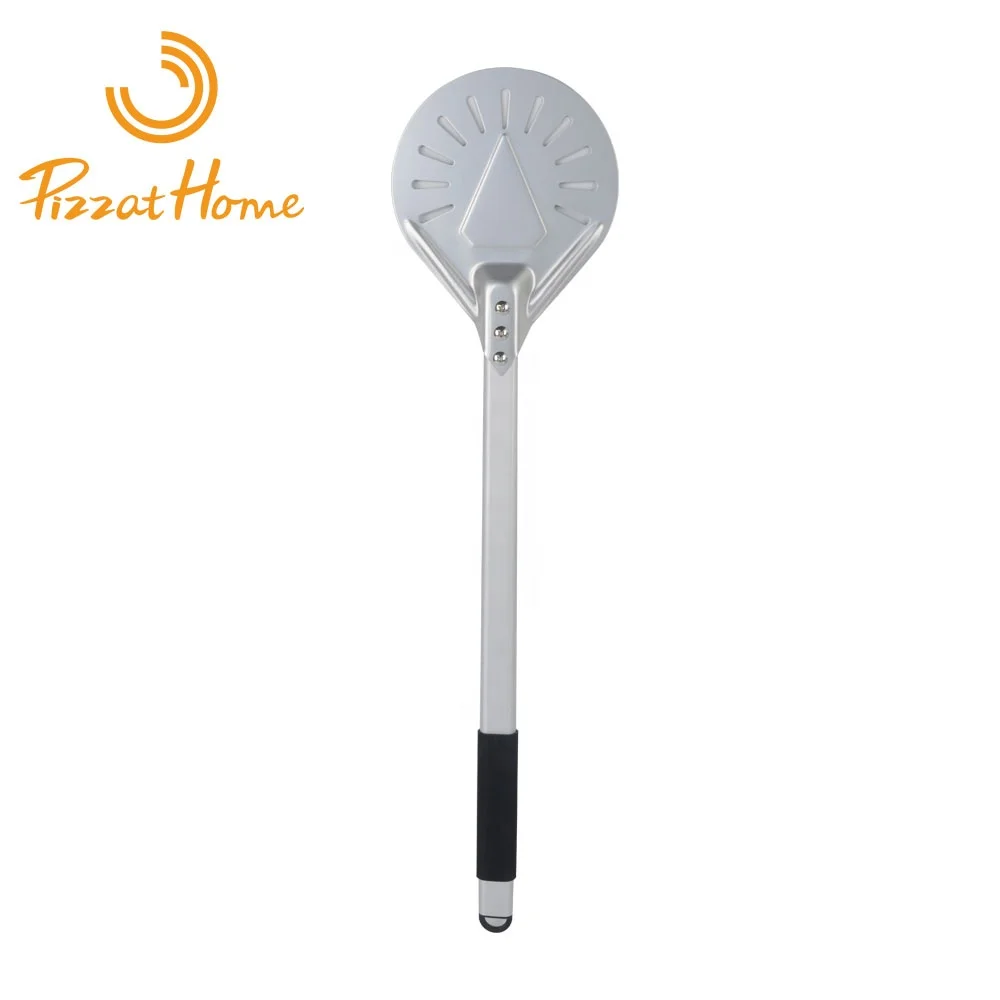 

Long Handle 7/ 8/ 9 Inch Perforated Aluminum Anodized Pizza Turning Peel Detachable Small Shovel Paddle, Silver