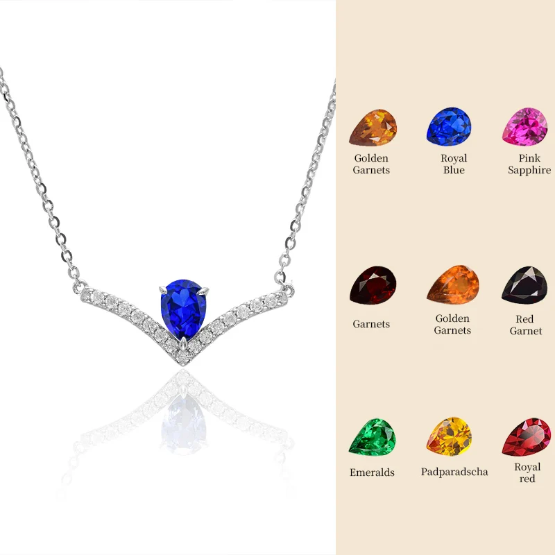 

FOUNDER BAND Dropshipping Products 2023 925 Sterling Silver moissanite necklace Necklaces For Women Gemstone Statement Necklace