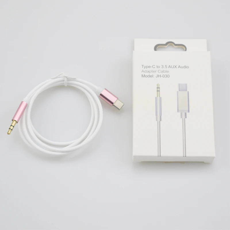 

Type C to 3.5mm Audio Aux Jack Adapter USB C Male to 3.5mm Male Extension Headphone Audio Stereo Cord Adapter Cable, White