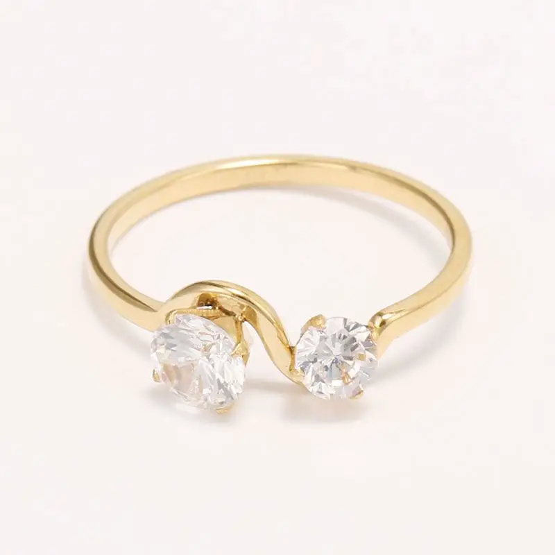 

Customized Stainless Steel Diamond Gold Finger Ring Jewelry For Women