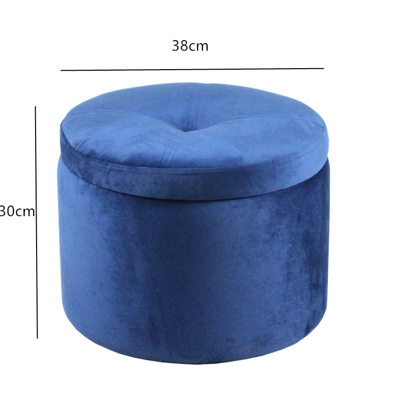Modern Round Velvet Fabric Folding Storage Ottoman Buy Wooden Frame