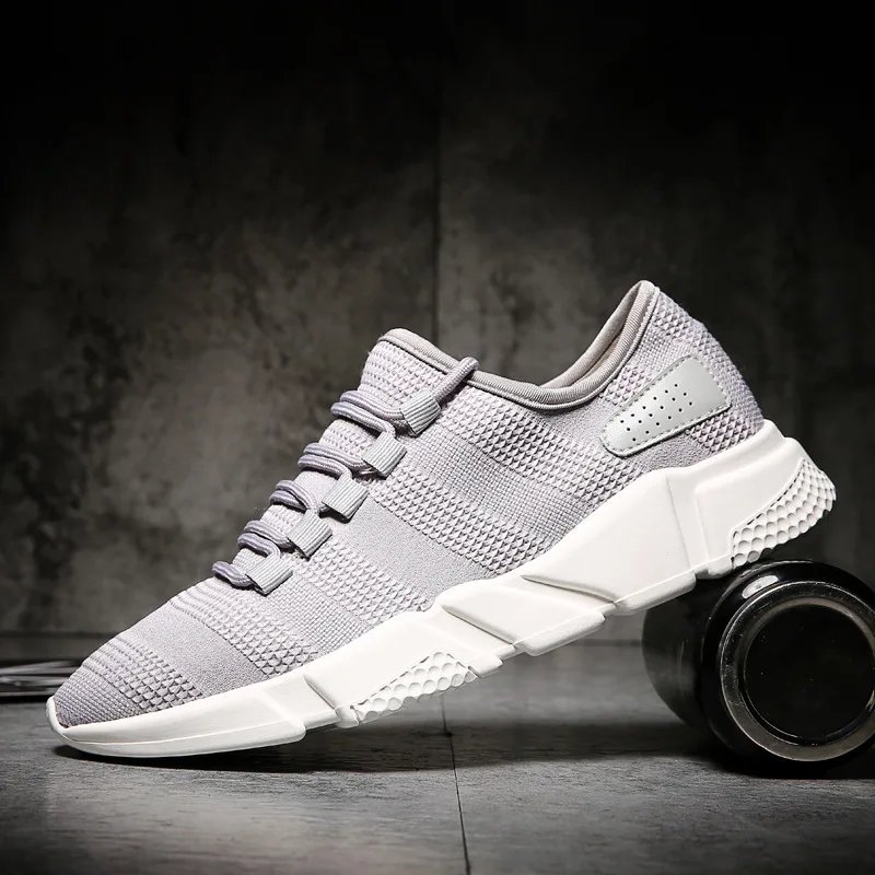 

Hot Sale Breathable Grey Casual Shoes Mens Slip On Running Shoes