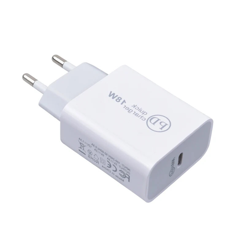 

USB QC3.0 18 watt fast charger 18w chargers for mobile phone, Black