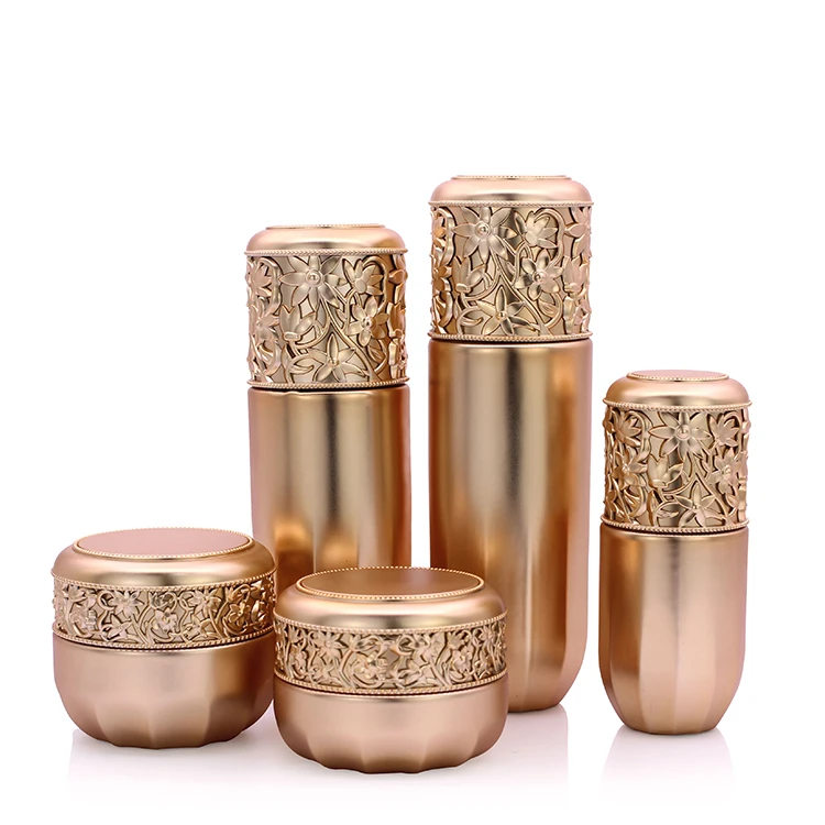 Luxury Rose Gold Glass Beauty Skin Care Cream Jar Set Cosmetic