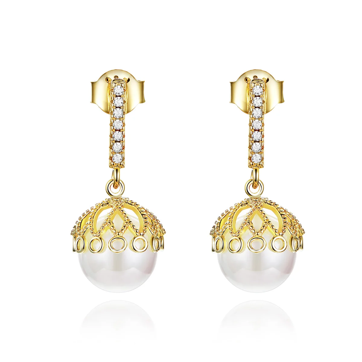 

Vintage Girls Gift Pearl Drop Earring 925 Silver Earring Jewelry