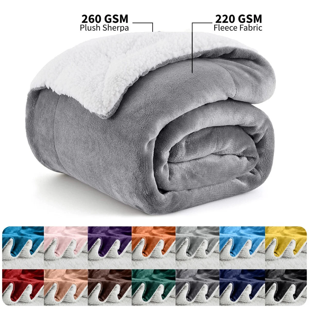 Factory Lightweight Sherpa Fleece Throw Blanket for Winter King Size Super Soft Luxurious Plush Warm Travel Blanket Twin Size