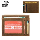 OEM Personalizado Minimalista Dos Homens do Couro Genu&iacute;no Titular Do Cart&atilde;o Carteira Ultra Fino Rfid Carteira de Bolso Da Frente Para O Homem