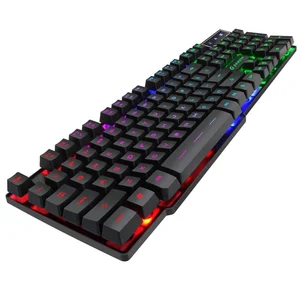 2019 Wholesale Rainbow Color Backlit Gaming Keyboard LED Backlit