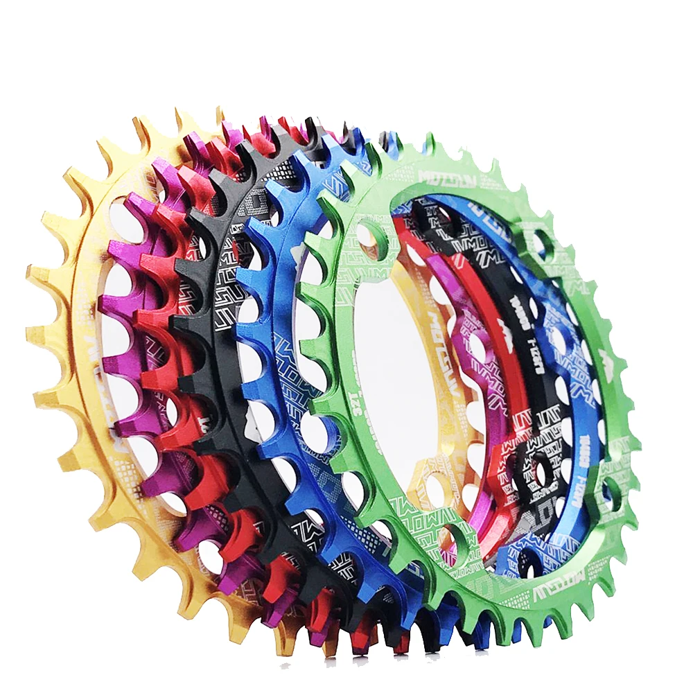 

Bicycle Crank bmx  Oval Round 32T 34T 36T 38T Chainring Narrow Wide Ultralight Mountain Bike Road Bicycle Chainwheel, Black red blue gold green purple