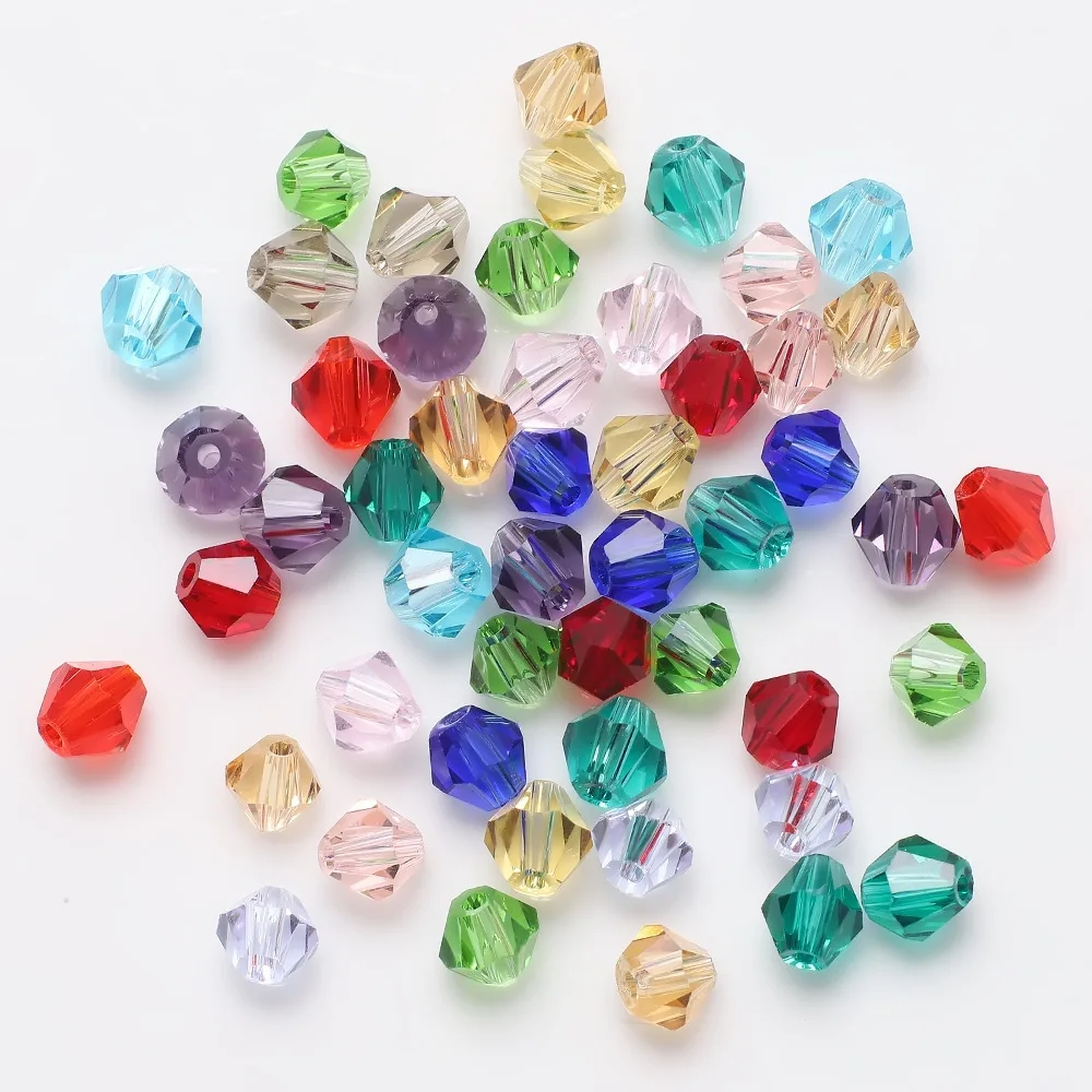 

JC Crystal Wholesale Multi Color 3mm 4mm 5mm Faceted Pointed Crystal Glass Beads Glass Bicone Beads For Jewelry Making