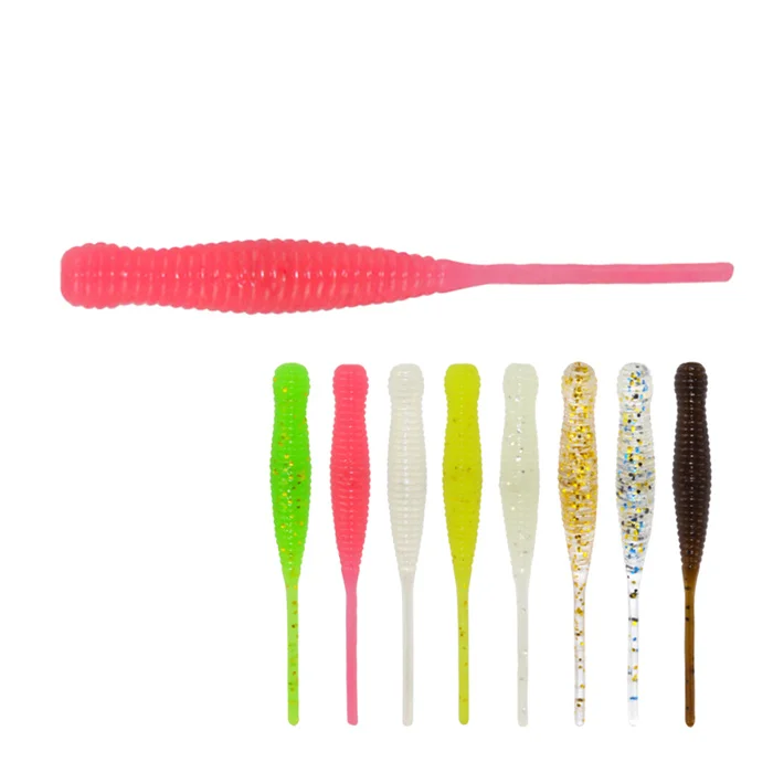 

Mini TPR Rock Soft Lure 0.3g 44mm Soft Lure Pin Tail Worm Fishing lure Small Soft Worm Baits, 8 colors
