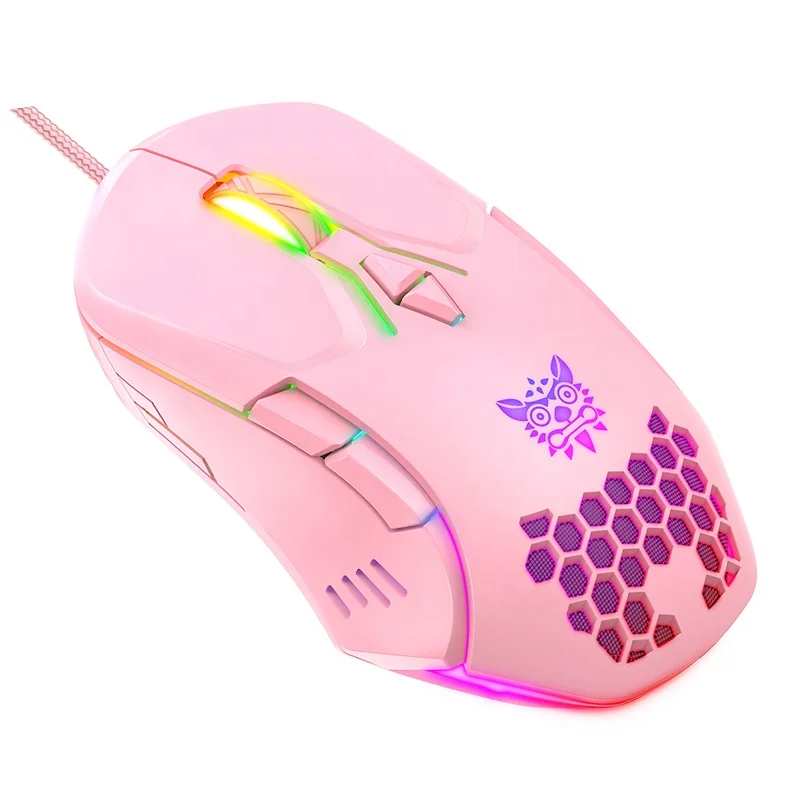 

ONIKUMA CW-902 Light Weight Pink Mouse Gamer Computer Power Honeycomb Gaming Mouse