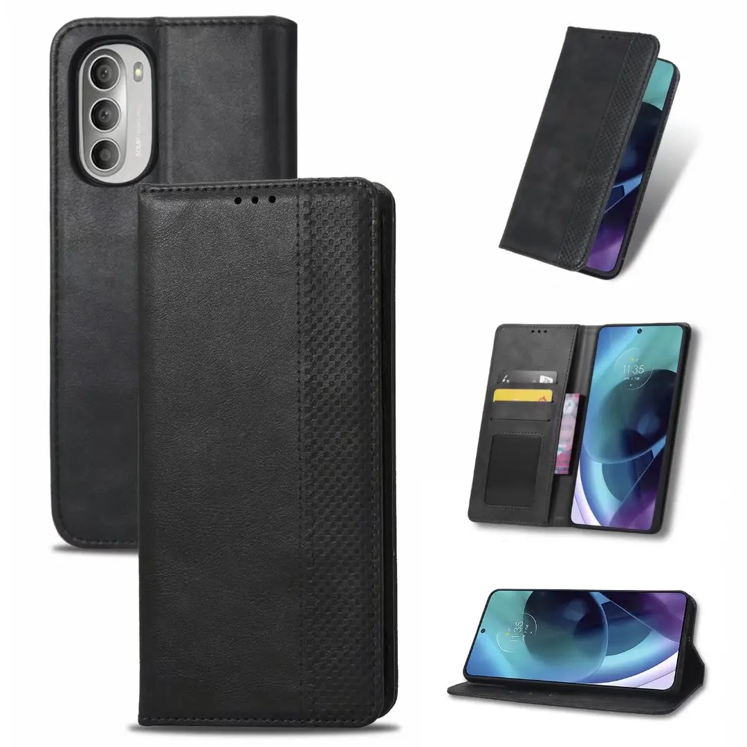 

Retro Flip Wallet Leather Case Cover For Motorola MOTO G Stylus 2022, As pictures