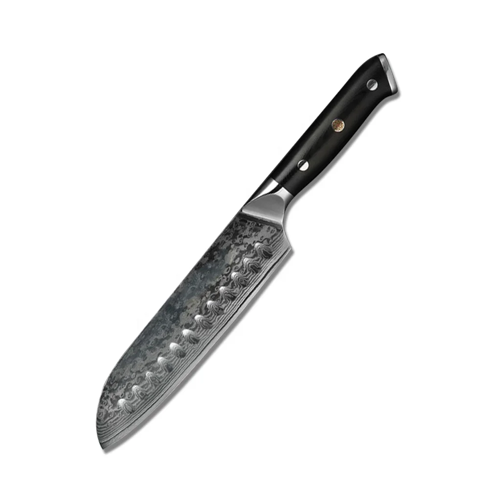 

Factory selling 7 Inch VG10 Damascus kitchen santoku knife