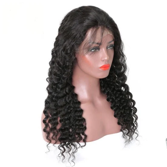 

Brazilian Cuticle Aligned Deep Wave Human Hair Lace Front Wig In Stock