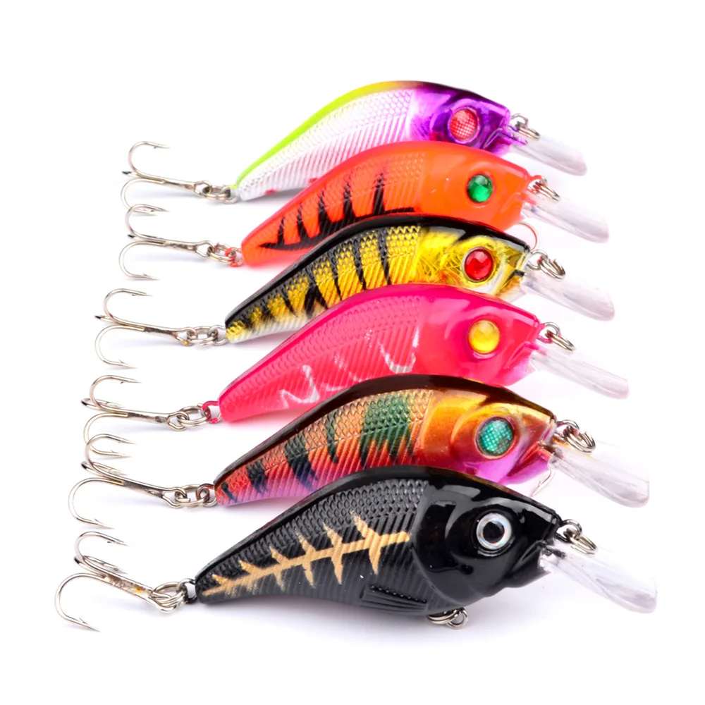 

High quality sinking minnow fishing lure bass Lures hard crank bait for bass brout salmon fit saltwater freshwater, 6 colors