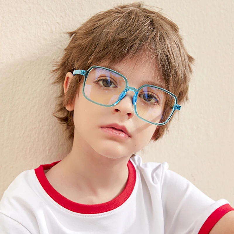

SHINELOT 5205 New Design Anti Blue Light Children Glasses Square Spring Hinge Temple Glasses Frames Kids TR90 Eyewear