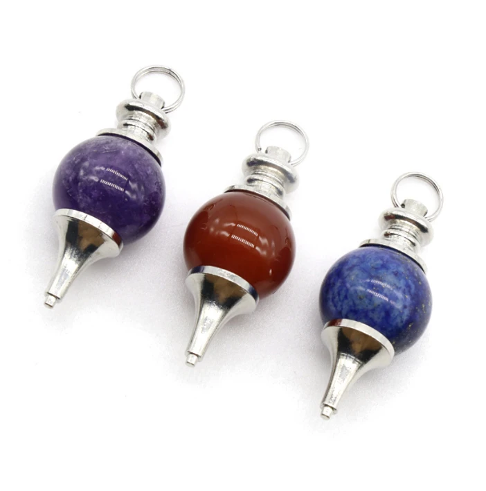 

Dowsing Radiesthesia Divination Natural Gem Stone Crystal Quartz Pendants Pendule Pendulos Pendel