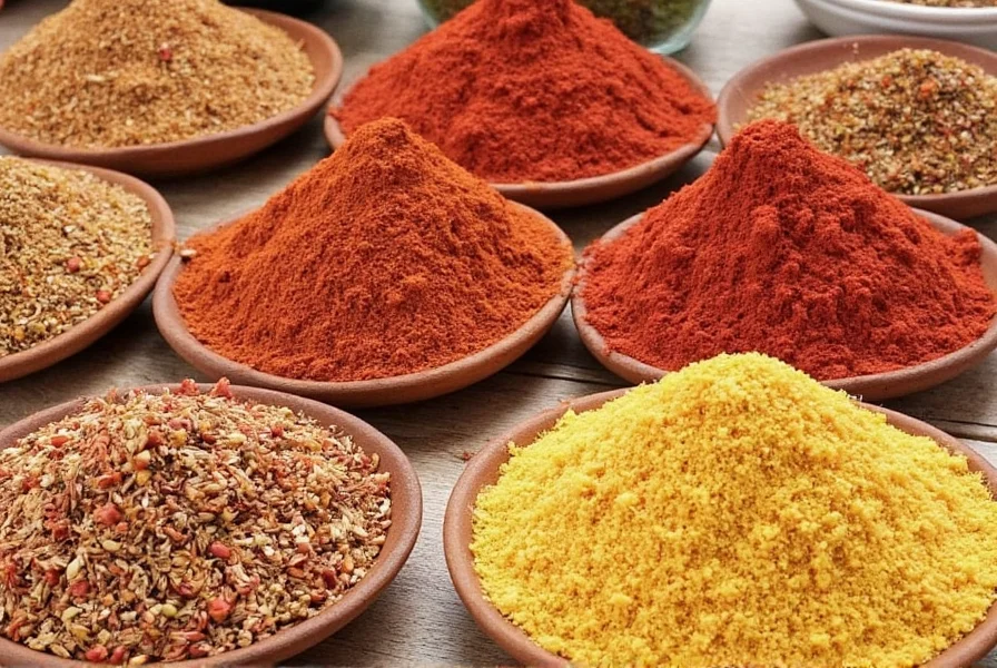 Close-up of Berbere spice jar on wooden table