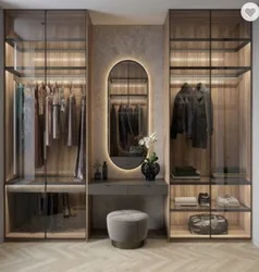Luxury wooden tatami bed with wardrobe and study table design
