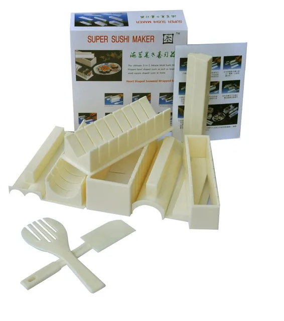 

2021 Amazon Top Seller Japan Style Sushi Maker 10pcs Sushi Making Kit, White