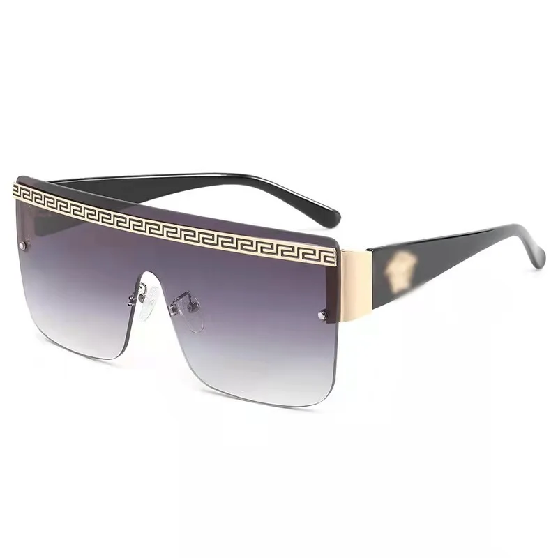 

Fashion brand trend sunglass gradient lens frameless cat eye oversized frame women sunglasses 2021