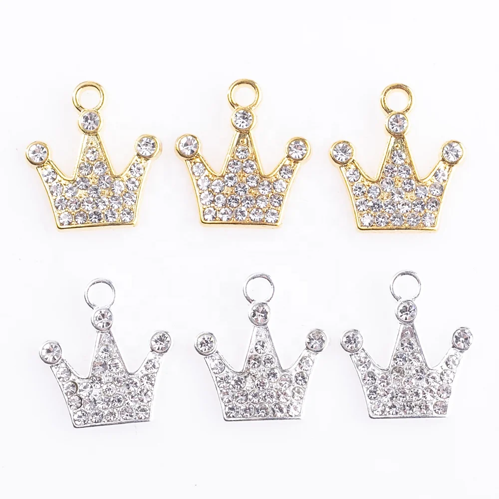 

16*18mm Cute Crystal Crown Charms pendants DIY Crown charms for jewelry making Handmade Necklace Jewelry Accessories