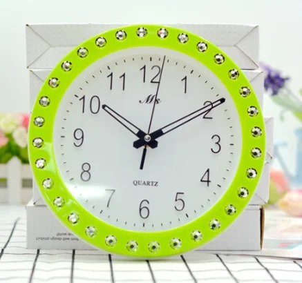 
European fashion diamond round 9 - inch digital color wall clock clock 