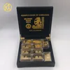 30pcs Craft Money 100 Trillion Dollars Zimbabwe Gold Banknotes Bar Coin with Nice Black Wooden Box for Christmas new year Gift