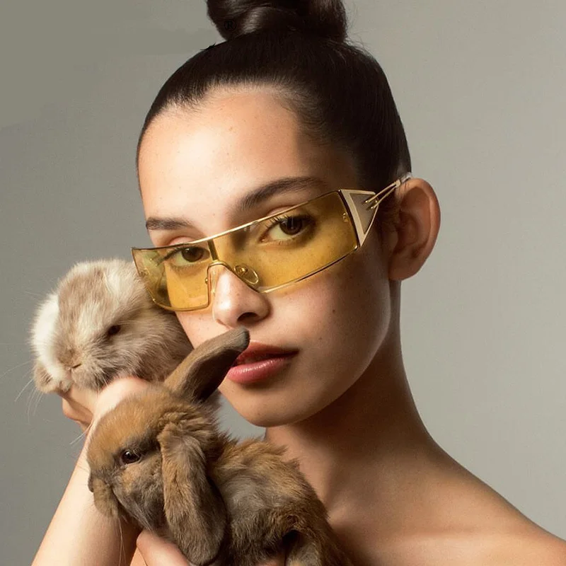 

2022 Women Shades Fashion Luxury Metal Square Sunglasses, Customized available