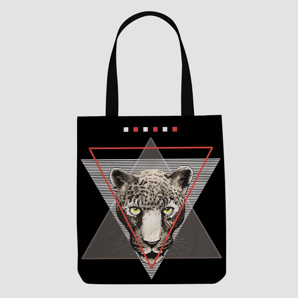 

Personal design custom Tiger pattern image eco friendly Polyester sling folding tote shopping bag