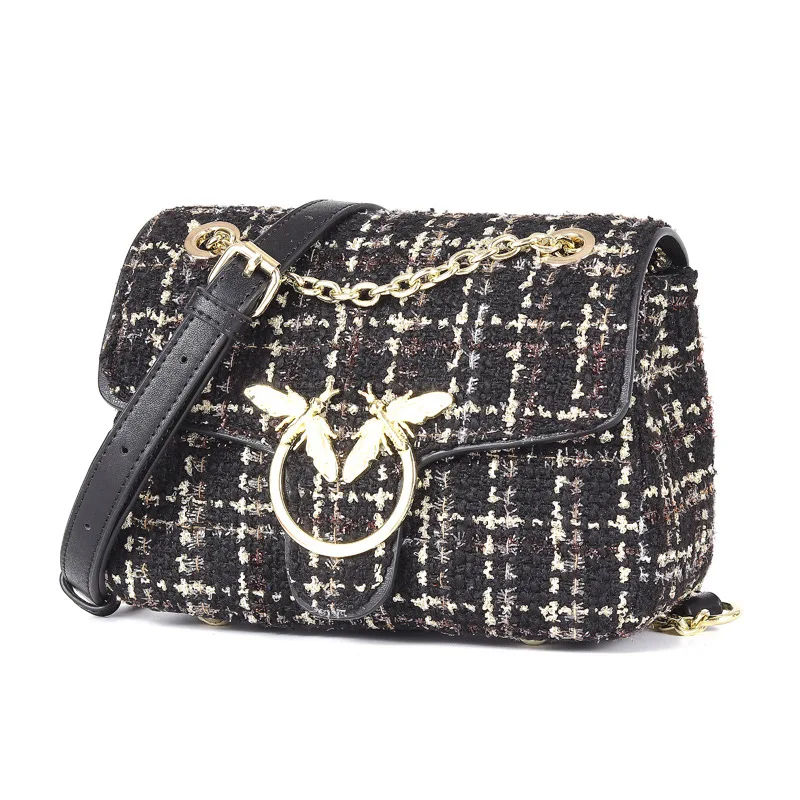 

New Korean version of the small bee chain crossbody bag fashion all match women bag shoulder messenger handbag factory wholesale, Black
