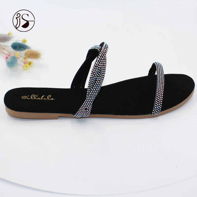 

Plain slides sandals 2020 ladies slippers comfortable cheap high quality diamond slides shoes women slippers, Picture