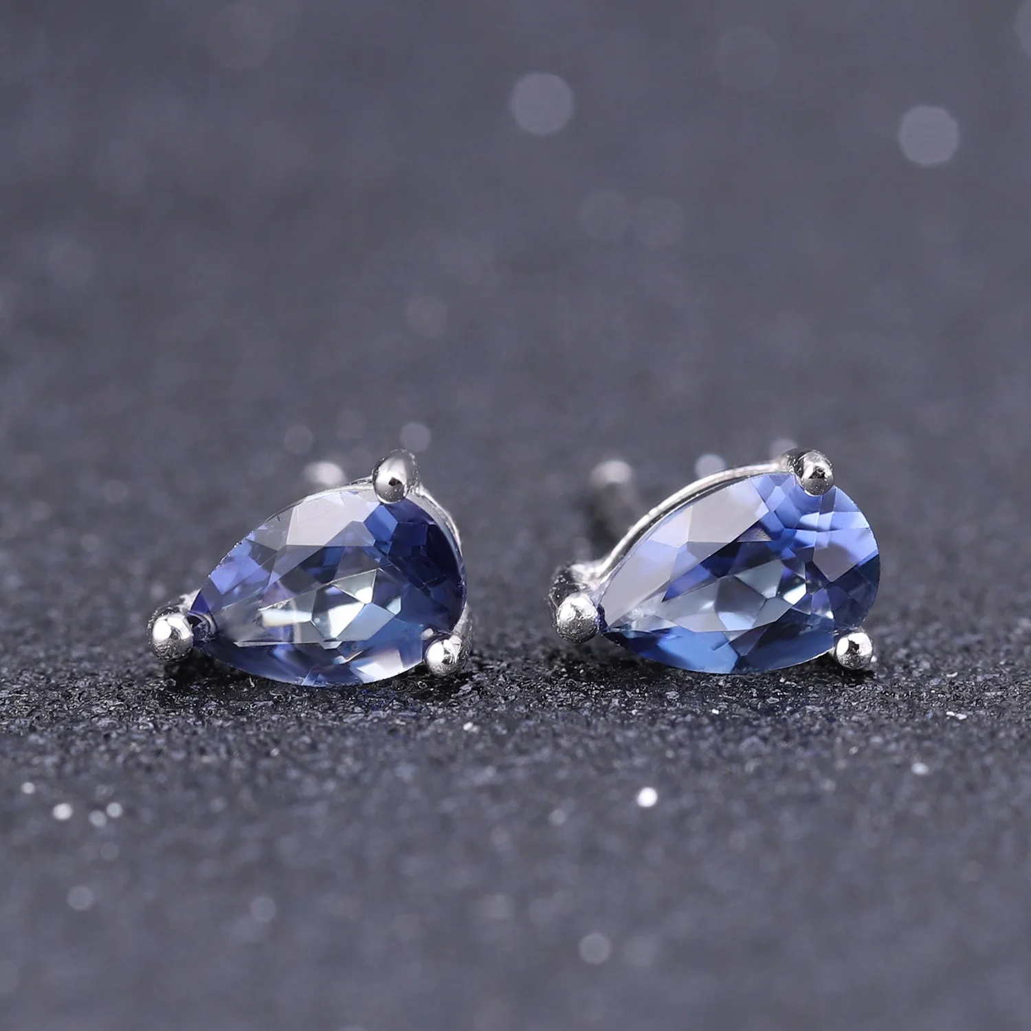 

Abiding Fashion Jewelry Mystic Quartz Iolite Blue Color 925 Sterling Silver Rhodium Plated Stud Earring for Women