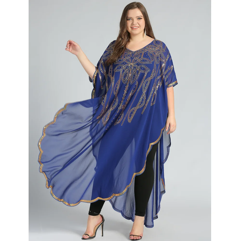 

Lace Embroidery Jalabiya Mesh Muslim Abaya Dress Eid Mubarak Dubai Turkish Arabic Moroccan Kaftan Islamic Clothing, Coffee, blue