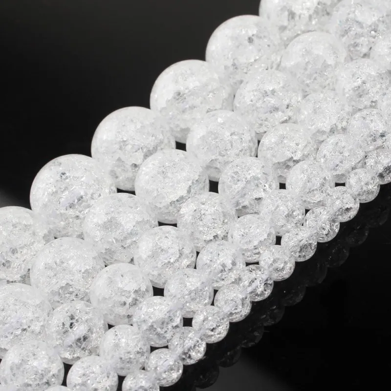 

Wholesale 6/8/10/12mm White Cracked Crystal Quartz Round Loose Beads for Jewelry Making