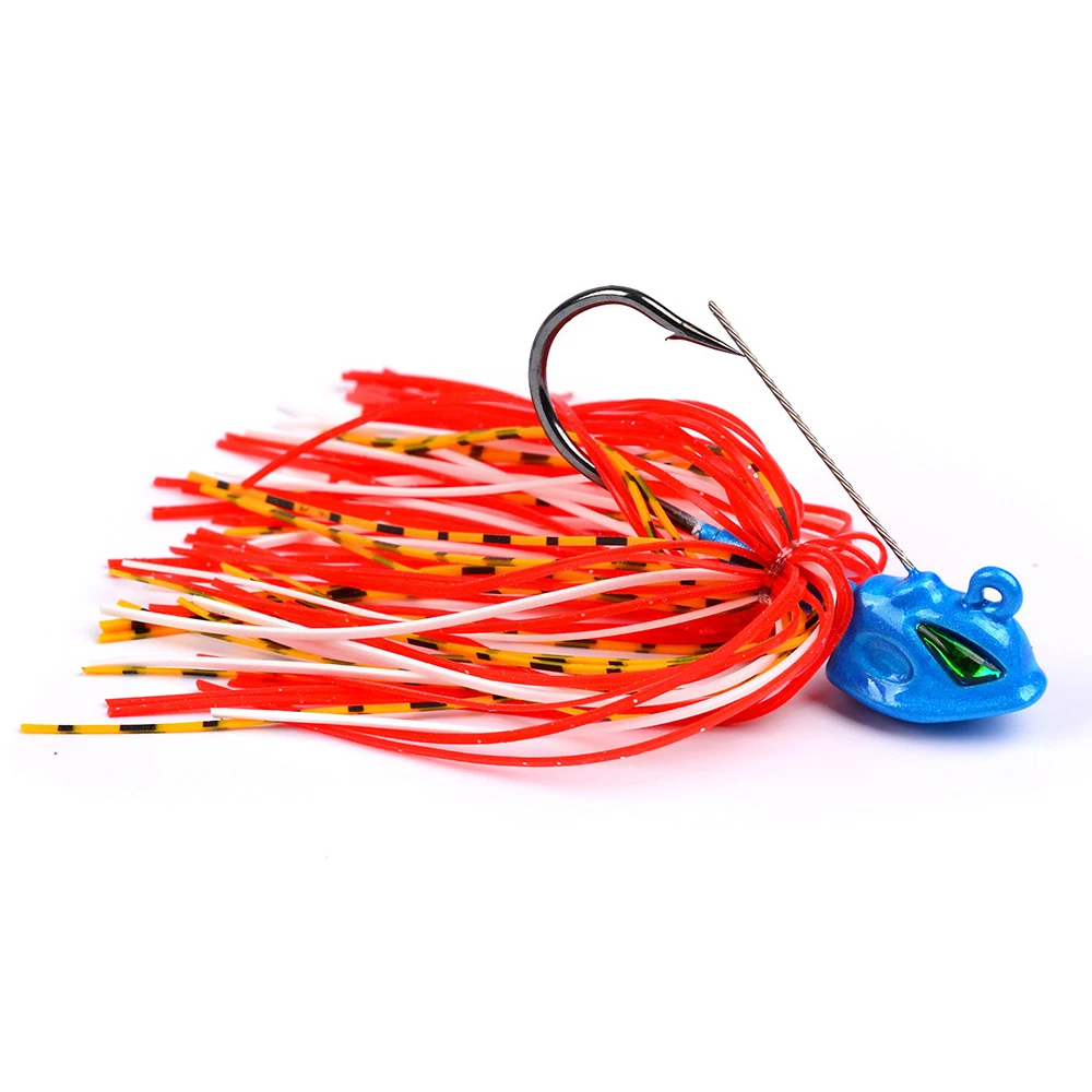 

Newbility metal fishing lures fish shape lead head jig silicone skirts fishing lures chatter bait, Multicolor silicone skirts lead head jig fishing lures