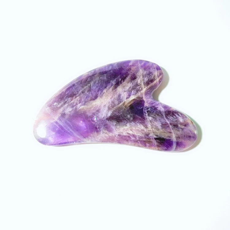 

100%natural amethyst jade roller and gua sha massager stone