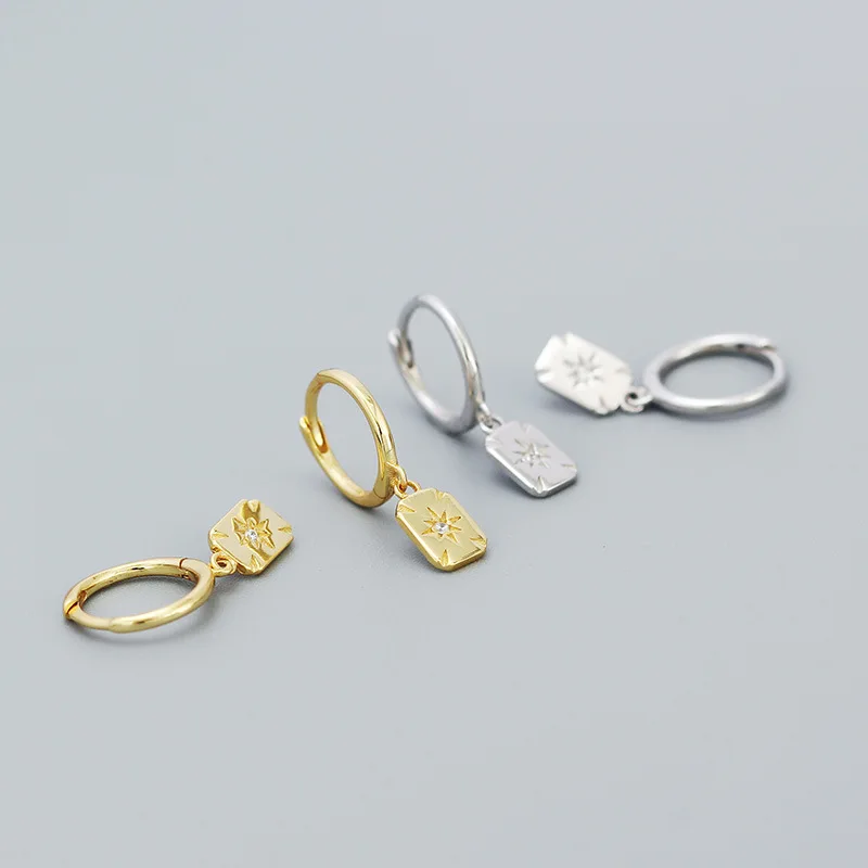 

fashion jewelry 925 silver earrings jewelry 18K gold plated sterling silver hoop earrings for women