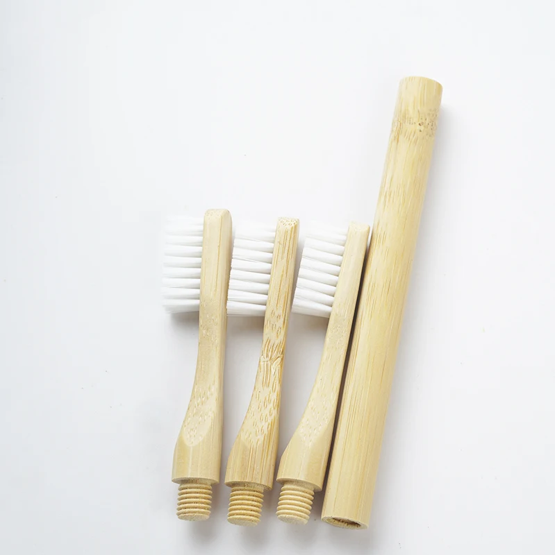 

High quality biodegradable replaceable head bamboo toothbrush replace threaded head