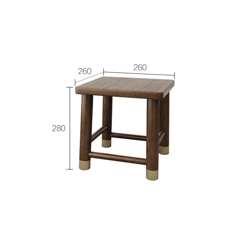 product-solid wood square stool with copper footNordicwoodendining chair solid woodchairs-BoomDear W-2